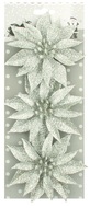 Růže vánoční glitrová stříbrná 3 ks