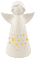 19510 Anděl porcelánový s LED osvětlením,bílý s hvězdičkami 16 cm-2