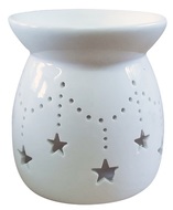 19539 Aromalampa porcelánová s hvězdami 10 cm, bílá-1