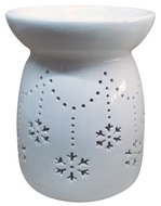 19543 Aromalampa porcelánová s vločkami 13 cm, bílá-1
