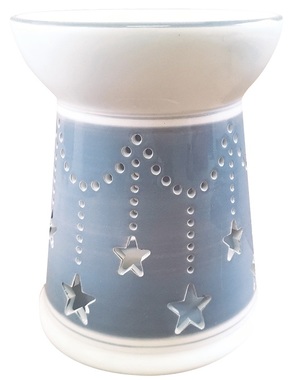 Aromalampa keramická s hvězdami 15 cm, šedá 