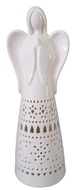 19567 Dekorace Anděl porcelánový vločky s LED 32,5 cm-1