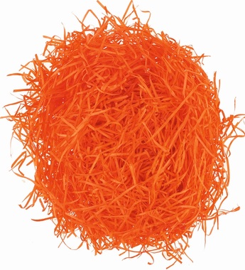 Tráva dekorační dřevěná oranžová 50g