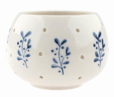 Svícen porcelánový Květiny modré ? 7 x 5 cm