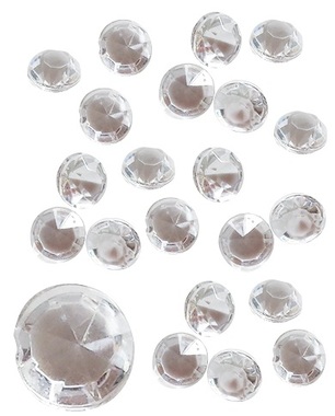 Plastové kamínky 4 mm, průhledné, 43 g