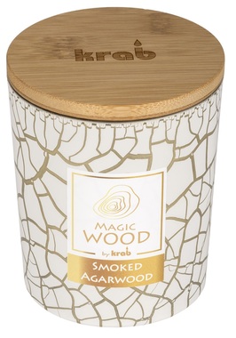 Svíčka MAGIC WOOD s dřevěným knotem - SMOKED AGARWOOD 300g 