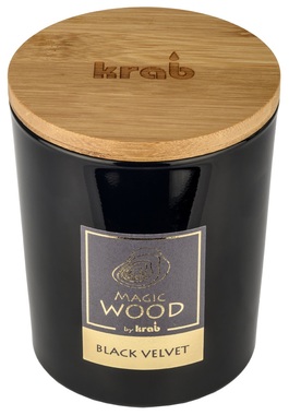 Svíčka MAGIC WOOD s dřevěným knotem - BLACK VELVET 300g 