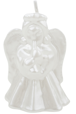 Svíčka anděl bílý lak, 6 x 8 cm