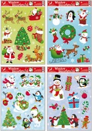 201 Okenní fólie vánoční, barevné archy s dětskými motivy 42x30cm-1