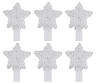 22000 Hvězdy plastové bílé na kolíčku 3 cm, 6 ks -1