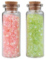 Flitry růžové a zelené v lahvičce, 2 x 6 g