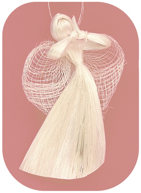 Andílek závěs letící 11cm abaca (2403)