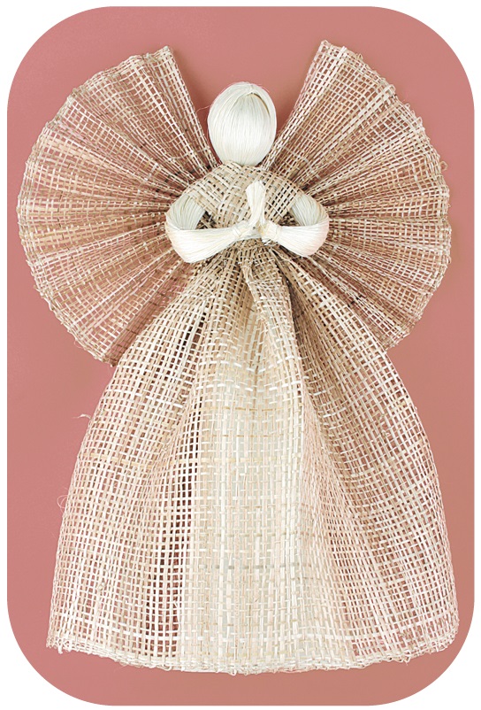 Andílek z pytloviny,široká sukně hnědý 31 cm (2409)