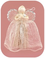 Anděl stříbrný dekor se zvlněnou sukní 17cm