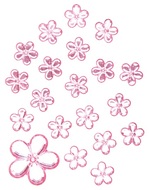 Kytičky samolepicí růžové 2 cm, 20 ks