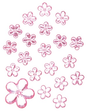 Kytičky samolepicí růžové 2 cm, 20 ks