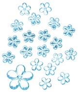 Kytičky samolepicí modré 2 cm, 20 ks