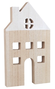 Dům s komínem dřevěný na postavení 9 x 16,5 cm