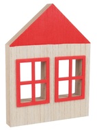 30006 Dům s červenou okenicí dřevěný na postavení 13,5 x 18 cm-1