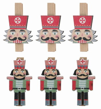 Louskáček dřevěný 2,5 x 4,5 x 0,3 cm na kolíčku, 6 ks v sáčku