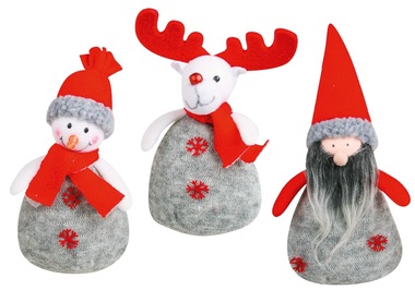 Sněhulák,sob,Santa šedý pletený 17 cm