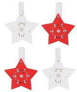 3057 Hvězda dřevěná na kolíčku 4,5 cm, červená a bílá, 4 ks-1