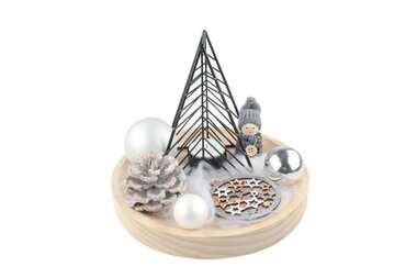 Vánoční dekorační set se svícnem O 20 x 16 cm
