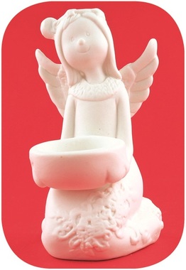 Anděl z porcelánu na svíčku, 12cm