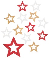 Dřevěné hvězdy 4 cm, 12 ks