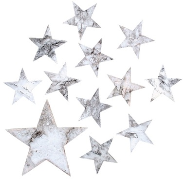 Hvězdičky z březové kůry 5,5 cm, 12 ks