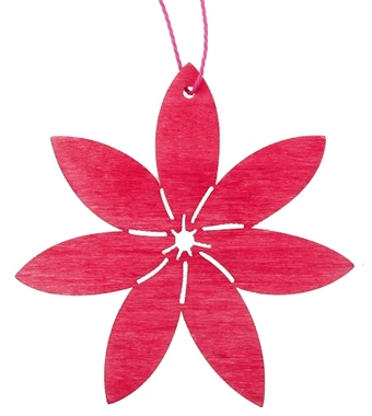 Dřevěný květ na zavěšení, růžový 8 cm 