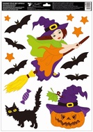 Okenní fólie – Letící čarodějnice s dýní