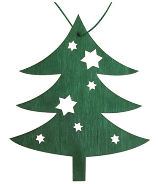 Strom dřevěný závěsný 10 cm, zelený