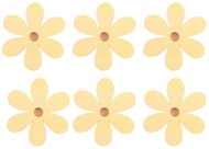 Dřevěné květy s kolíčkem 4 cm, 6 ks