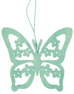 4103 Dřevěný motýl na zavěšení 12 cm, tyrkysový-1