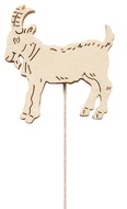 Dřevěná koza 8 cm bílá + drátek 