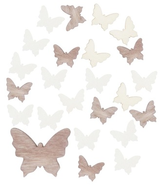 Motýlek dřevěný 2 cm, 24 ks 