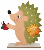 42033 Ježek s jablkem filcový zelený 22 x 30,5 x 5 cm na postavení-1