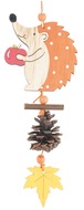 4269 Ježek dřevěný s dekoracemi na pověšení 9 x 20 cm oranžový-1