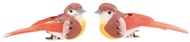4334 Ptáček na klipu 8 cm, 2 ks, oranžový-1