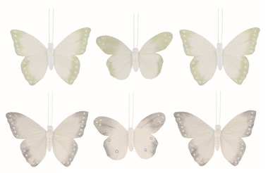 Motýli s glitry na klipu 9,5 x 9 x 2 cm, 6 ks v sáčku