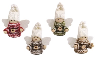 Anděl ve světříku s knoflíkem na zavěšení 7,5 cm