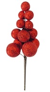 4730 Větvička tmavě červených bobulí s glitrem 13 cm, 2 ks-1