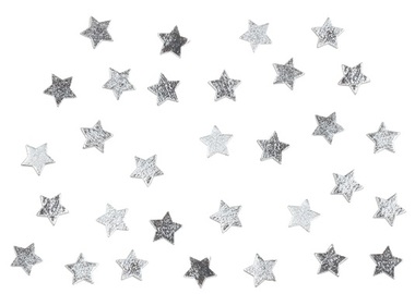Hvězdičky dřevěné 1 cm, 36 ks, stříbrné 