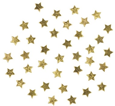 Hvězdičky dřevěné 1 cm, 36 ks, zlaté