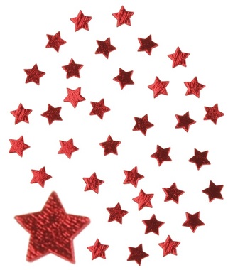 Hvězdičky dřevěné 1 cm, 36 ks, červené