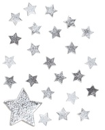 4784 Hvězdičky dřevěné stříbrné 2,5 cm, 24 ks-1