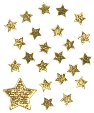 Hvězdičky dřevěné 2,5 cm, 24 ks, zlaté