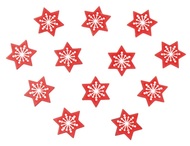 4792 Hvězdy dřevěné s vločkou a lepíkem 12 ks, červené-1