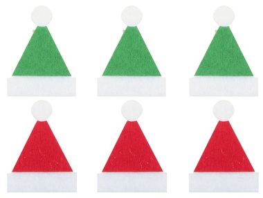 Čepice filcová na kolíčku 5 cm, 6 ks, zelená a červená 